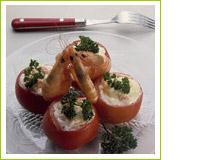 Tomates aux crevettes